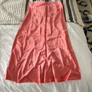 Coral midi satin skirt from aritzia